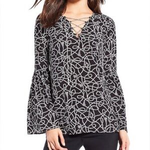 Michael Kors • Chain Detail Bell Sleeve Boho Top